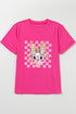 Rose Red Plaid Bubble Gum Rabbit Graphic Eater T Shirt