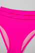 Rose Red Tie Back Ruffled 2pcs Bikini Swimsuit