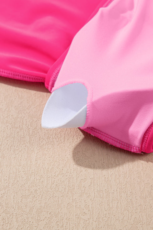 Rose Red Tie Shoulder Floral Print Cute Tankini Set