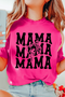 Rose Red Western MAMA Print Crew Neck T Shirt