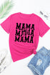 Rose Red Western MAMA Print Crew Neck T Shirt