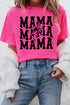 Rose Red Western MAMA Print Crew Neck T Shirt
