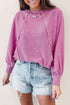 Round Neck Exposed Seam Relaxed Terry Pullover