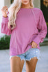 Round Neck Exposed Seam Relaxed Terry Pullover