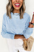 Round Neck Loose Fit Batwing Sleeve Cotton Blend Top