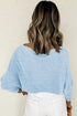 Round Neck Loose Fit Batwing Sleeve Cotton Blend Top