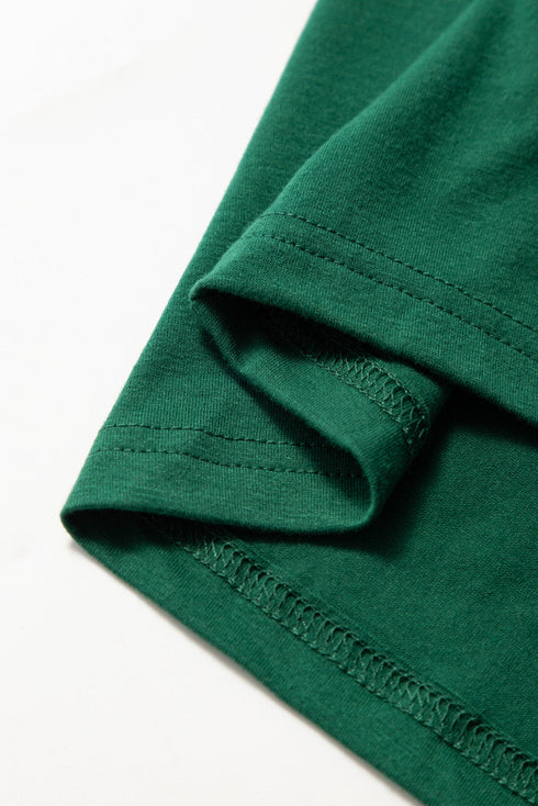 Round Neck Rolled Sleeve Plus Size T-shirt