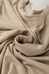 Round Neck Ruched Puff Sleeve Soft Blend Top
