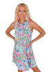 Round Neck Sleeveless Floral Mini Dress
