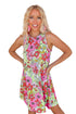 Round Neck Sleeveless Floral Mini Dress