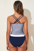 Ruched Side Tie Strap Leaf Print Tankini Set