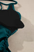 Ruched Side Tie Strap Leaf Print Tankini Set