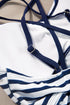 Ruched Side Tie Strap Leaf Print Tankini Set