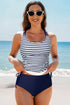 Ruched Side Tie Strap Leaf Print Tankini Set