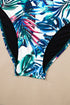 Ruched Side Tie Strap Leaf Print Tankini Set