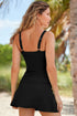 Ruched Square Neck Tummy Control Swim Dress