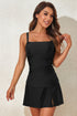 Ruched Square Neck Tummy Control Swim Dress