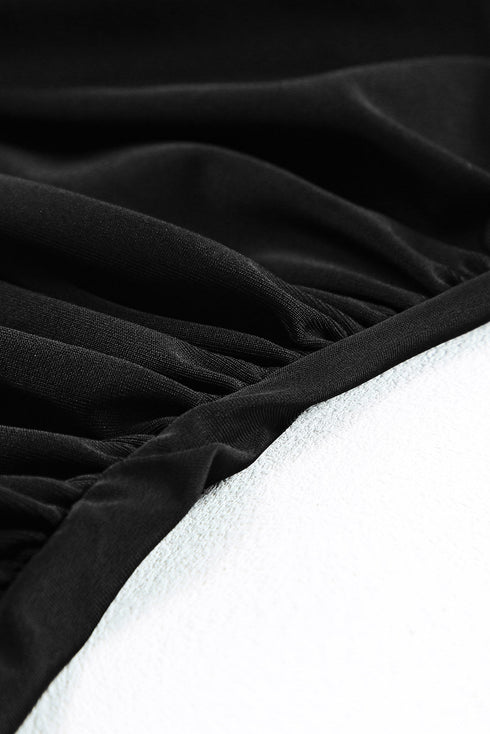 Ruched Square Neck Tummy Control Swim Dress