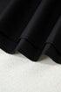 Ruffle Collar Split Neck Striped Trim Long Sleeve Blouse