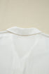 Ruffle Elastic Cuffs Puffy Long Sleeve Button Down Blouse