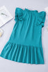 Ruffle Flutter Sleeve Tie Neck Tiered Mini Dress