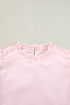 Ruffle Mock Neck Tiered Eyelet Sleeve Blouse