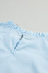 Ruffle Mock Neck Tiered Eyelet Sleeve Blouse