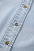 Ruffle Short Puff Sleeve Chambray Denim Shirt
