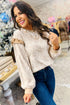 Ruffle Shoulder Animal Print Crew Neck Pullover Top