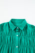 Ruffle Sleeve Button Front Gathered Shirt Dress