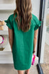 Ruffle Sleeve Button Front Gathered Shirt Dress