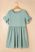 Ruffle Sleeve Flared A Line Plus Size Mini Dress