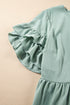 Ruffle Sleeve Flared A Line Plus Size Mini Dress