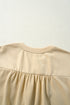Ruffle Sleeve Ribbon Tie Neck Cotton Blend Blouse
