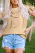 Ruffle Sleeve Ribbon Tie Neck Cotton Blend Blouse
