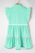 Ruffle Sleeve Ric Rac Trim Tiered Mini Dress
