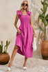 Ruffle Sleeve Smocked Bodice Woven Maxi Dress