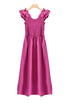 Ruffle Sleeve Smocked Bodice Woven Maxi Dress