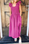 Ruffle Sleeve Smocked Bodice Woven Maxi Dress