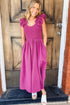 Ruffle Sleeve Smocked Bodice Woven Maxi Dress