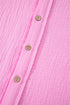Ruffle Sleeve Textured Gauze Button Down Shirt