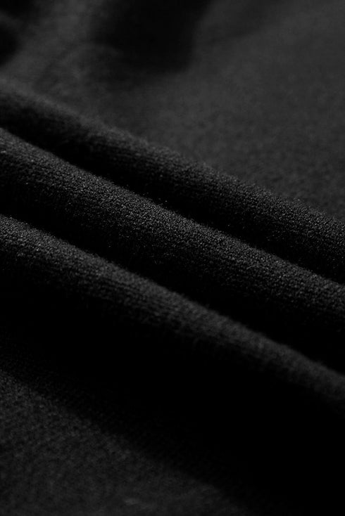 Ruffle Sleeve Tipped Crew Neck Knit Top