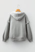 Ruffle Sleeve Twisted Rope Drawstring Pullover Hoodie