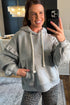 Ruffle Sleeve Twisted Rope Drawstring Pullover Hoodie