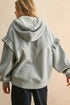 Ruffle Sleeve Twisted Rope Drawstring Pullover Hoodie