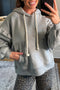 Ruffle Sleeve Twisted Rope Drawstring Pullover Hoodie