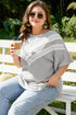 Ruffle Sleeve Waffle Knit Lace Insert Plus Size Top