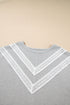 Ruffle Sleeve Waffle Knit Lace Insert Plus Size Top
