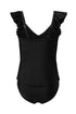 Ruffle Strap Cutout Wrapped Bodice Tankini Top
