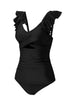 Ruffle Strap Cutout Wrapped Bodice Tankini Top